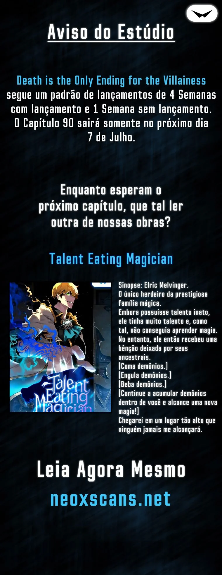 A Morte É O Único Final Para A Vilã Capítulo 0