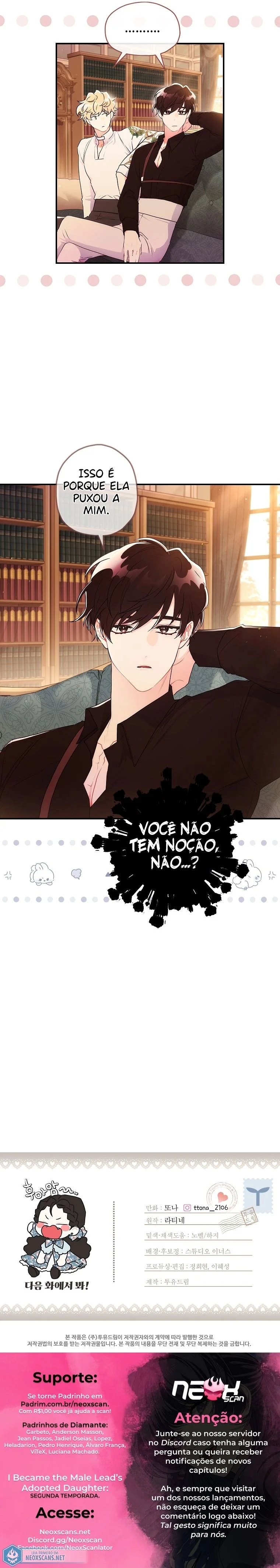 Eu me tornei a filha adotiva do protagonista Capítulo 1